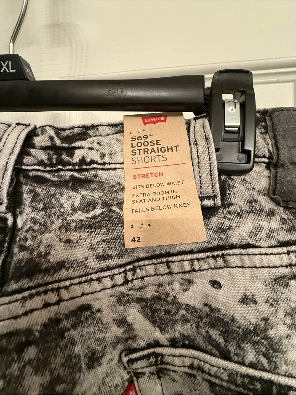Levi's Black & Gray Acid-Wash Denim Shorts